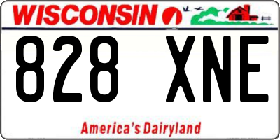 WI license plate 828XNE