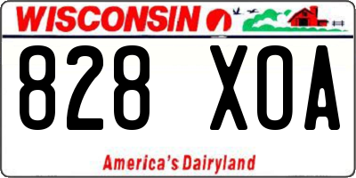 WI license plate 828XOA