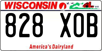 WI license plate 828XOB