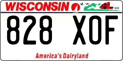 WI license plate 828XOF