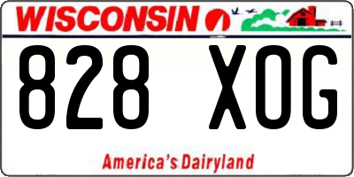 WI license plate 828XOG