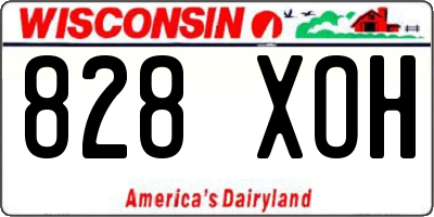 WI license plate 828XOH