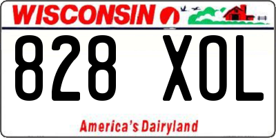 WI license plate 828XOL