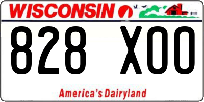 WI license plate 828XOO