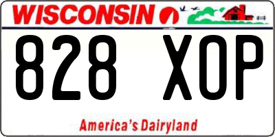 WI license plate 828XOP