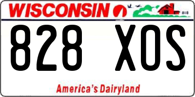 WI license plate 828XOS