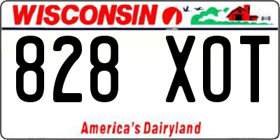 WI license plate 828XOT