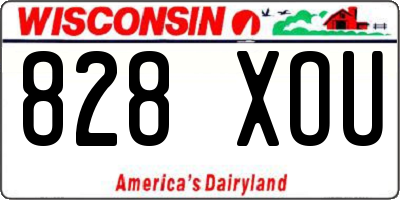 WI license plate 828XOU