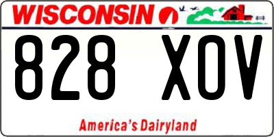 WI license plate 828XOV