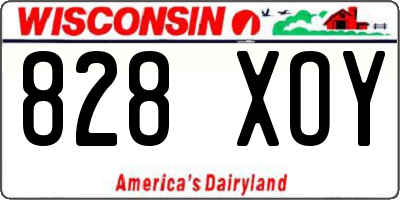 WI license plate 828XOY