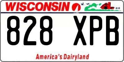 WI license plate 828XPB