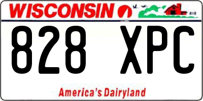 WI license plate 828XPC