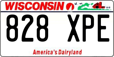 WI license plate 828XPE