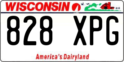 WI license plate 828XPG