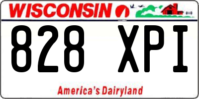 WI license plate 828XPI