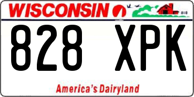 WI license plate 828XPK