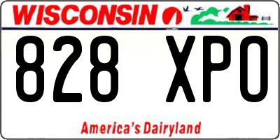 WI license plate 828XPO