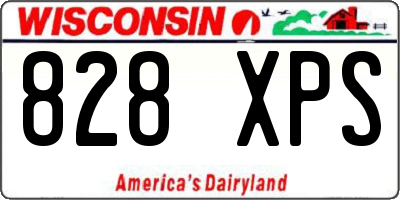 WI license plate 828XPS