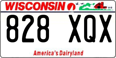 WI license plate 828XQX