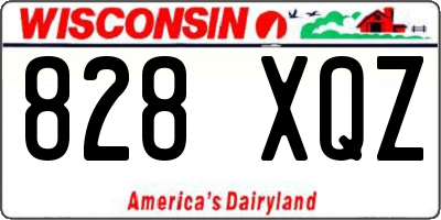 WI license plate 828XQZ