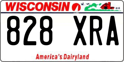 WI license plate 828XRA