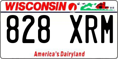 WI license plate 828XRM