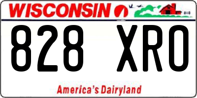 WI license plate 828XRO