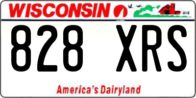 WI license plate 828XRS