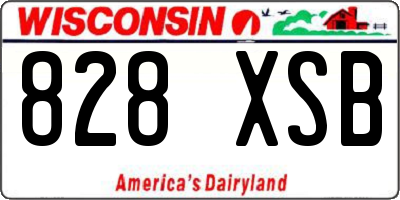 WI license plate 828XSB