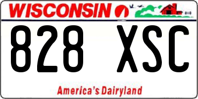 WI license plate 828XSC