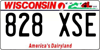 WI license plate 828XSE