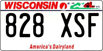 WI license plate 828XSF