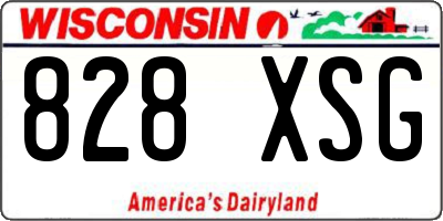 WI license plate 828XSG