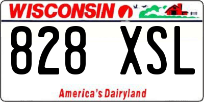 WI license plate 828XSL