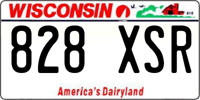 WI license plate 828XSR
