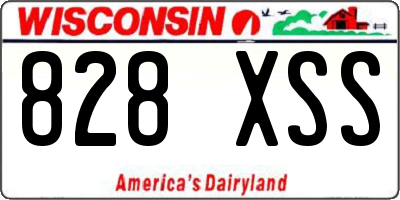 WI license plate 828XSS