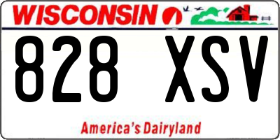 WI license plate 828XSV