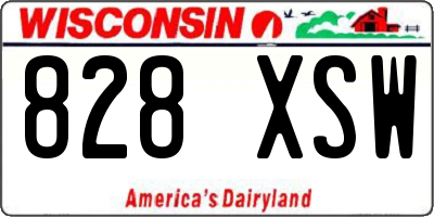 WI license plate 828XSW