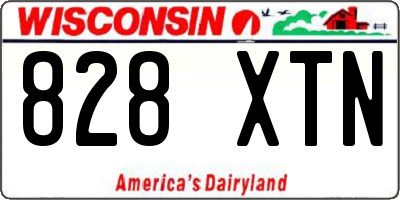 WI license plate 828XTN