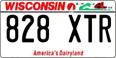 WI license plate 828XTR