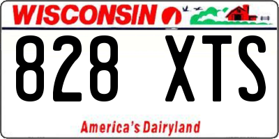 WI license plate 828XTS