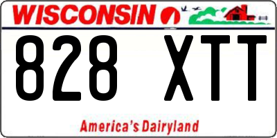 WI license plate 828XTT