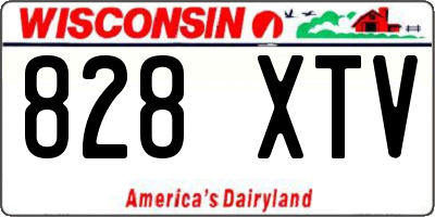 WI license plate 828XTV