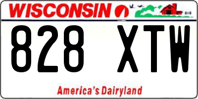 WI license plate 828XTW
