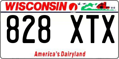 WI license plate 828XTX