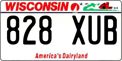 WI license plate 828XUB