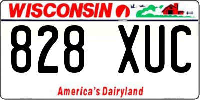 WI license plate 828XUC