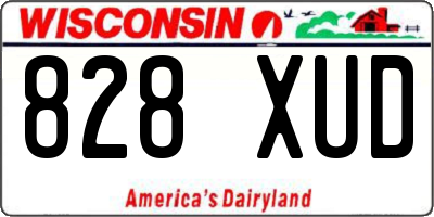 WI license plate 828XUD