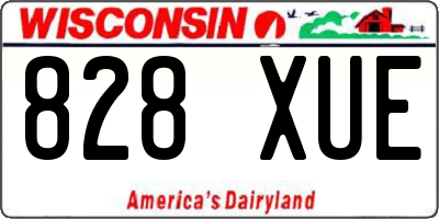 WI license plate 828XUE