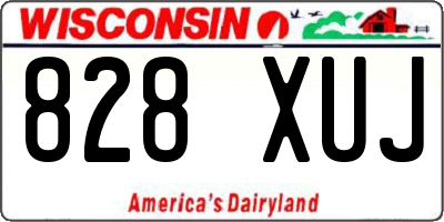 WI license plate 828XUJ